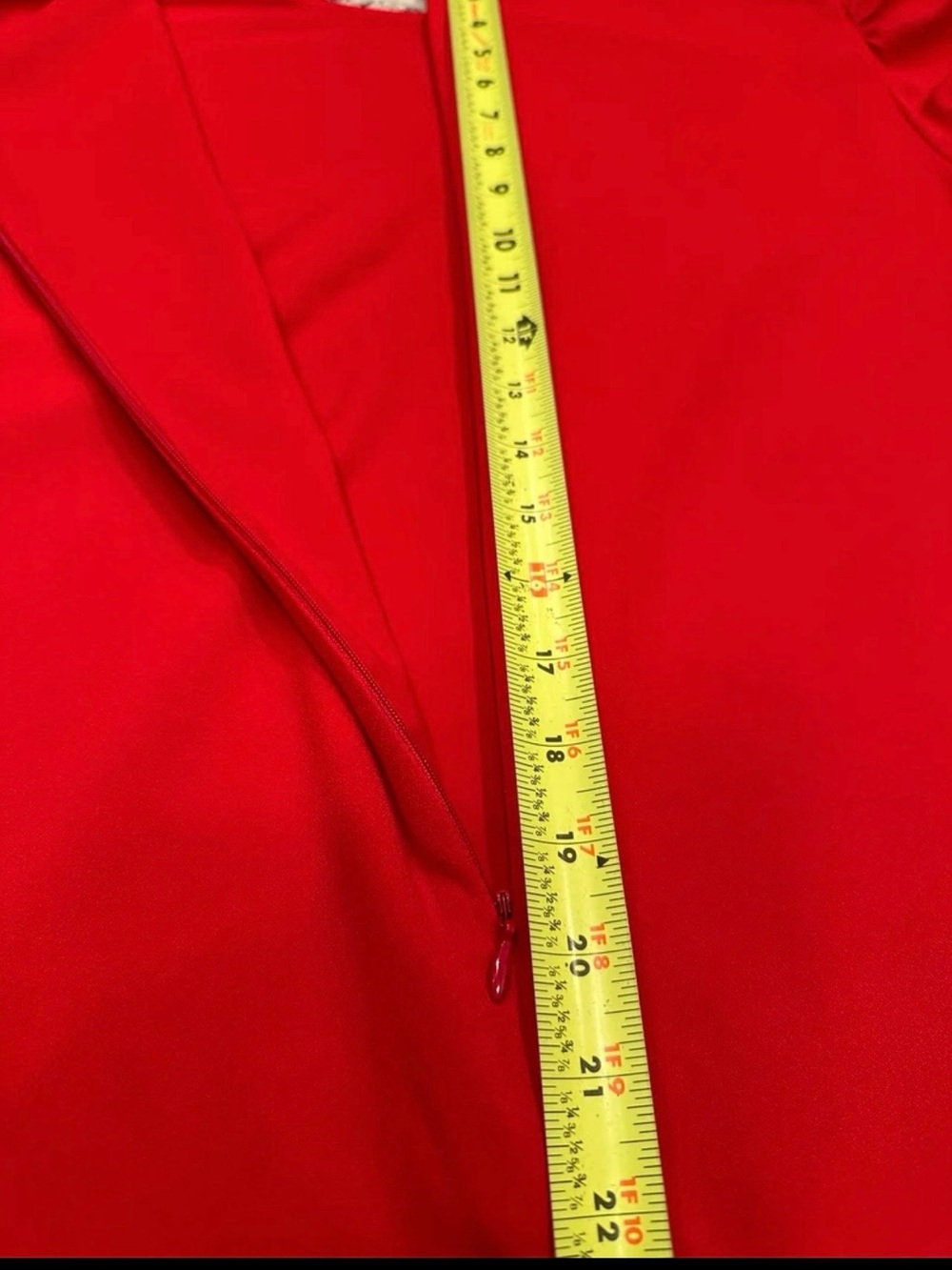 CeCe Vibrant Red Puff Sleeve Mini Shift Dress - Picture 4 of 9